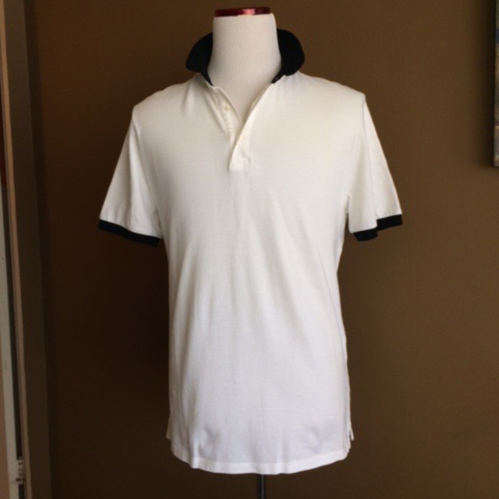 Neil Barrett Polo Shirt, White/Black, Large